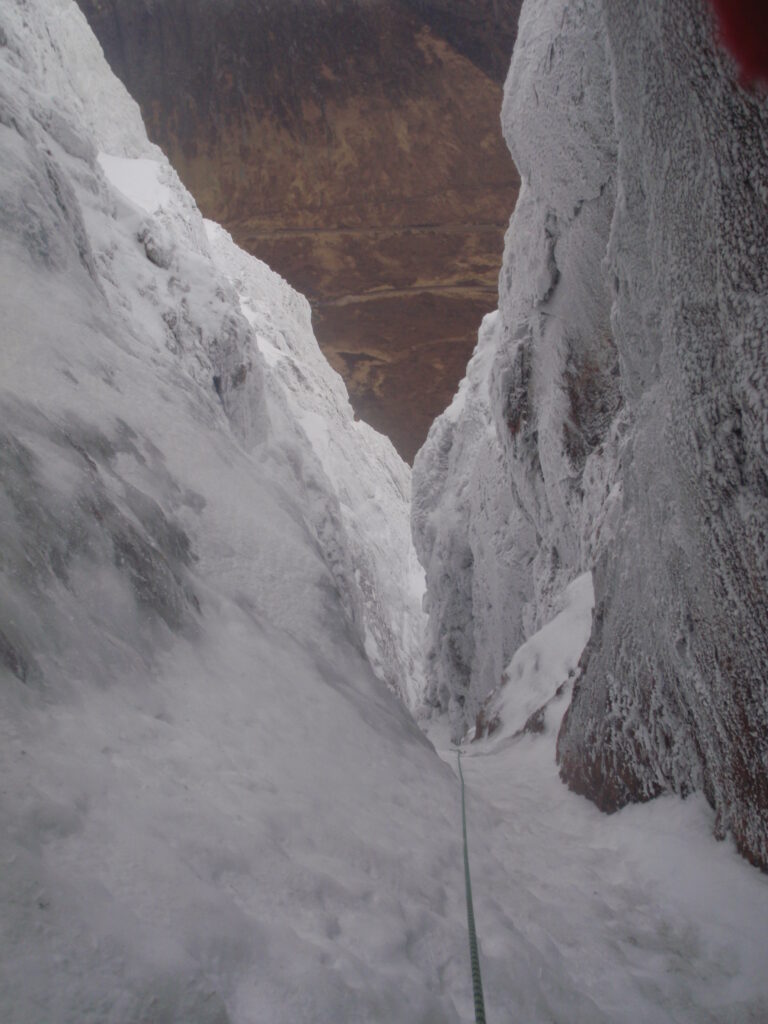 Looking down Crowberry gully, Buachaille Etive Mor